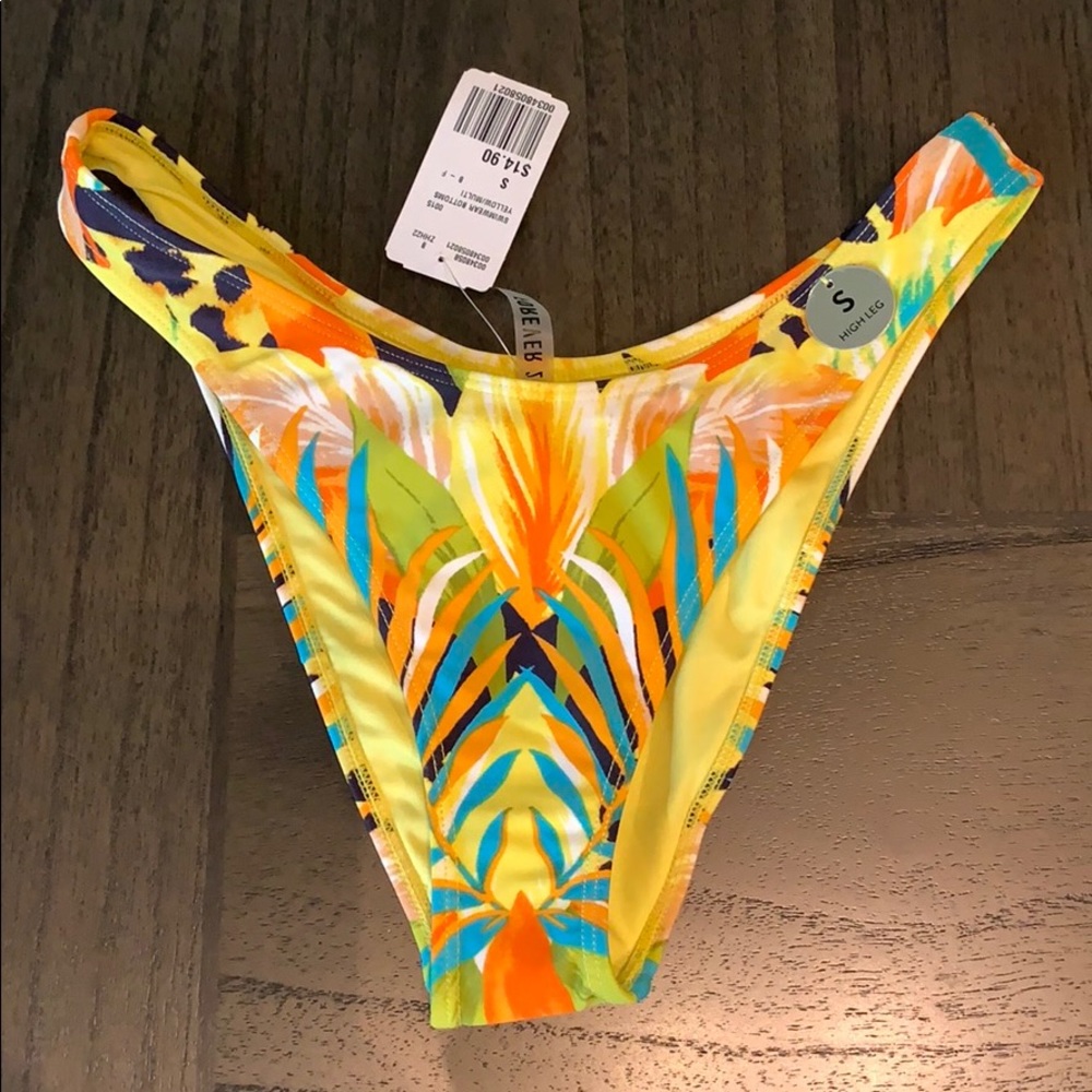Yellow Jungle Print Bikini Bottom